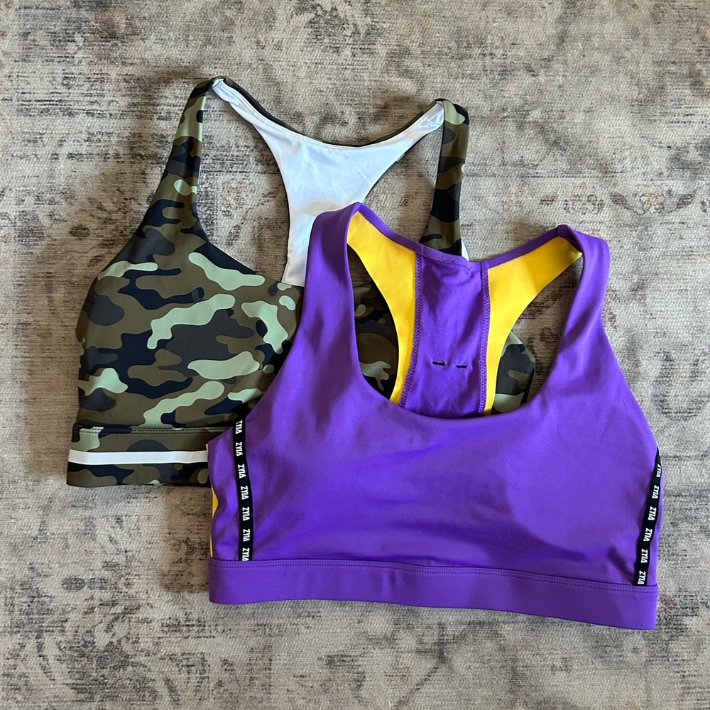 ZYIA *Set Of Two* Light And Tight Racer back Sports Bras | Size XL